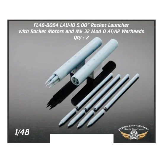 Flying Leathernecks FL48-8084 1/48 LAU-10 5.00" Rocket Launcher (With rockets and warheads) 2 pods