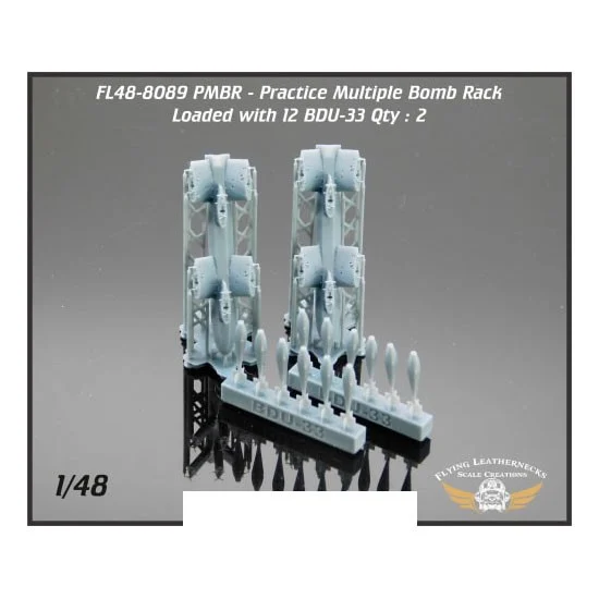 Flying Leathernecks FL48-8089 1/48 PMBR (practice multiple Bomb rack) Loaded with BDU-33 (2pcs)