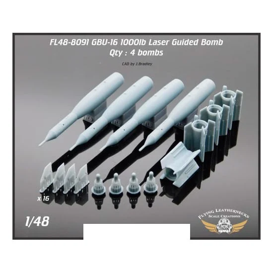 Flying Leathernecks FL48-8091 1/48 GBU-16 1000lb Laser Guided Bomb (4pcs)