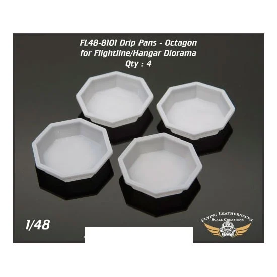 Flying Leathernecks FL48-8101 1/48 Drip Pans - Octogon, Flightline/Hangar Diorama (4pcs)