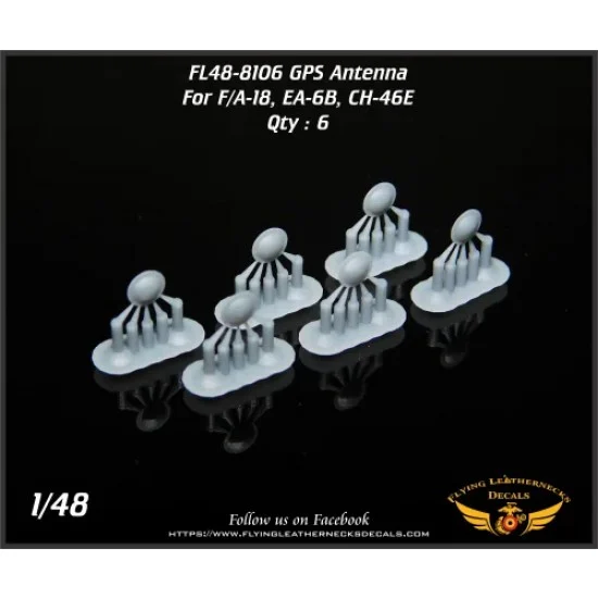 Flying Leathernecks FL48-8106 1/48 F/A-18, EA-6B, CH-46E GPS Antenna (6 pcs)