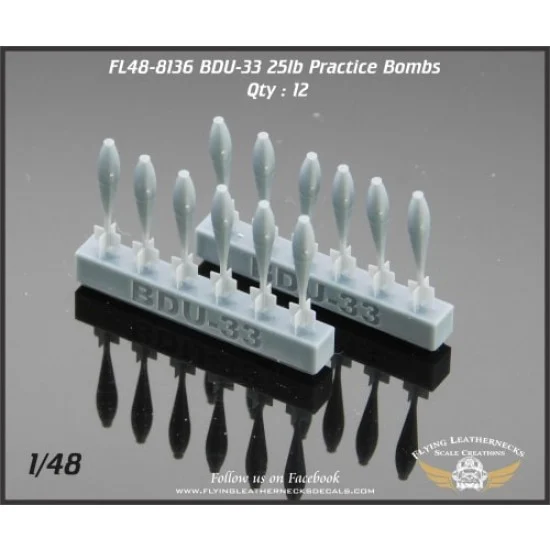 Flying Leathernecks FL48-8136 1/48 BDU-33 25lb Practice Bombs (12pcs)