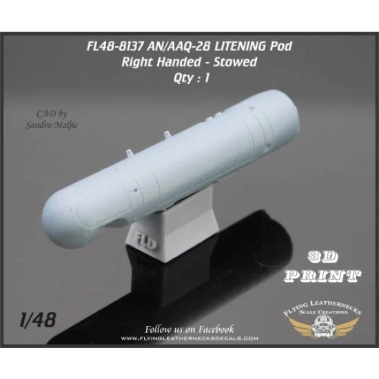 Flying Leathernecks FL48-8137 1/48 AN/AAQ-28 LITENING Pod - Right, Stowed