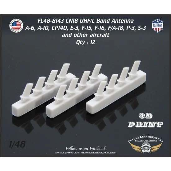 Flying Leathernecks FL48-8143 1/48 CN18 UHF / L Band Antenna (12pcs)