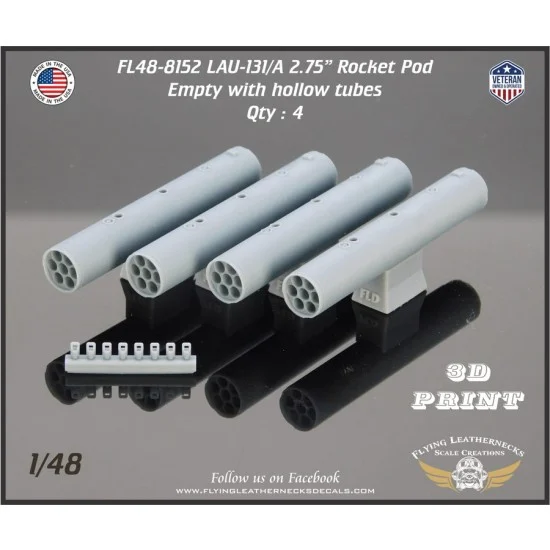 Flying Leathernecks FL48-8152 1/48 LAU-131/A 2.75'' Rocket Pod Empty