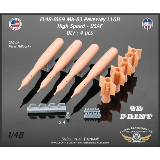 Flying Leathernecks FL48-8169 1/48 USAF Mk-83 Paveway I LGB with High Speed Fins and Wings