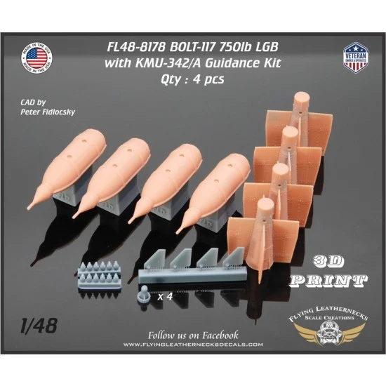 Flying Leathernecks FL48-8178 1/48 BOLT-117 750lb Laser Guided Bombs with KMU-342/A Guidance kits