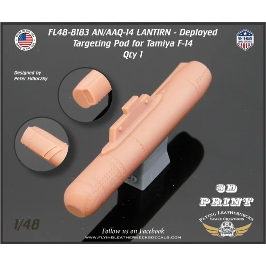 Flying Leathernecks FL48-8183 1/48 AN/AAQ-14 LANTIRN Deployed Pod for Tamiya F-14 kit