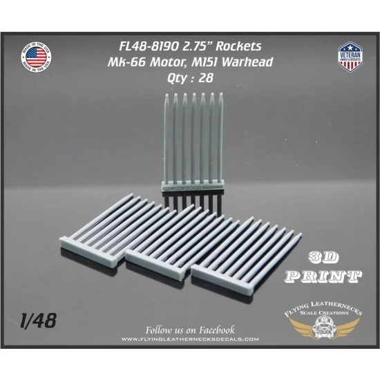 Flying Leathernecks FL48-8190 1/48 2.75'' Rockets with Mk66 Motor, M151 Warhead