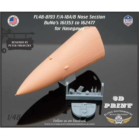 Flying Leathernecks FL48-8193 1/48 F/A-18A/B Nose BuNo 161353 to 162477 for Hasegawa kit