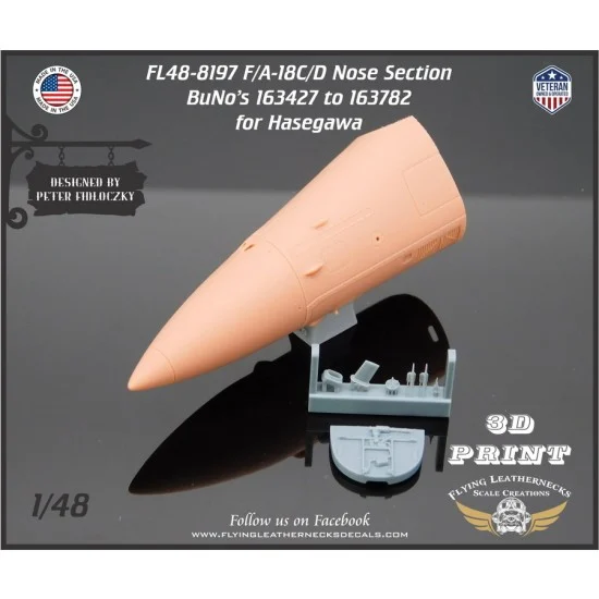 Flying Leathernecks FL48-8197 1/48 F/A-18C/D Nose BuNo 163427 to 163782 for Hasegawa kit