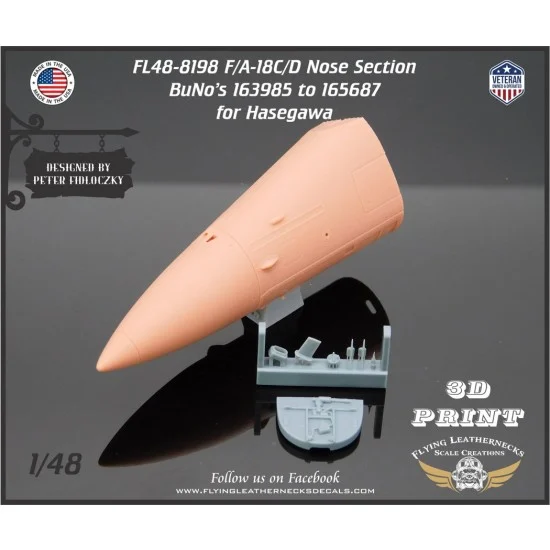 Flying Leathernecks FL48-8198 1/48 F/A-18C/D Nose BuNo 163985 to 165687 for Hasegawa kits