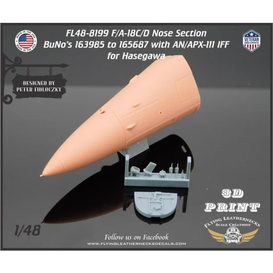 Flying Leathernecks FL48-8199 1/48 F/A-18C/D Nose BuNo 163985 to 165687 with AN/APX-111 IFF for Hasegawa kits