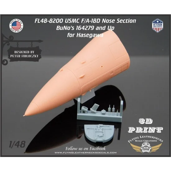 Flying Leathernecks FL48-8200 1/48 USMC F/A-18D Nose BuNo 164279 and Up for Hasegawa kits