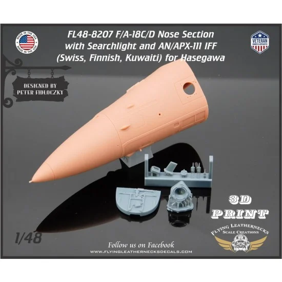 Flying Leathernecks FL48-8207 1/48 F/A-18C/D Nose with Searchlight and AN/APX-111 IFF (Swiss, Finnish, Kuwaiti)