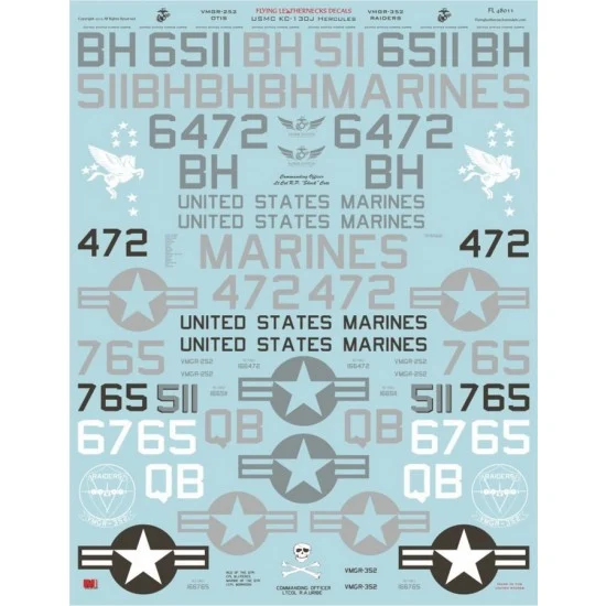 Flying Leathernecks FL48011 1/48 KC-130J Hercules Waterslide Decals