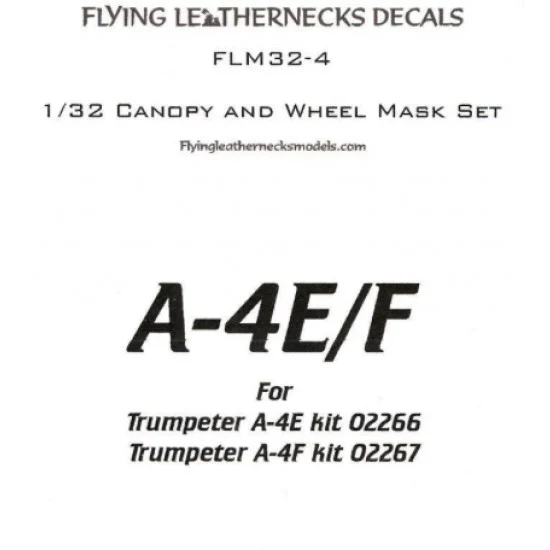 Flying Leathernecks FLM32-4 1/32 A-4E/F Canopy Wheel Mask for Trumpeter kits
