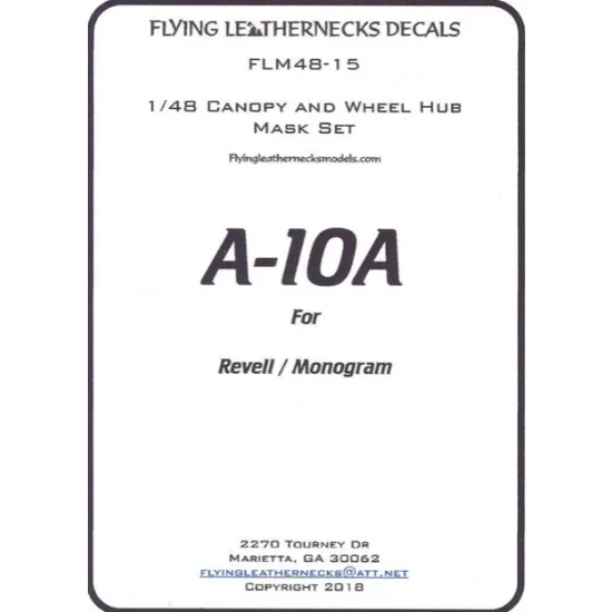 Flying Leathernecks FLM48-15 1/48 A-10A Canopy Wheel Mask for Revell/Monogram kits