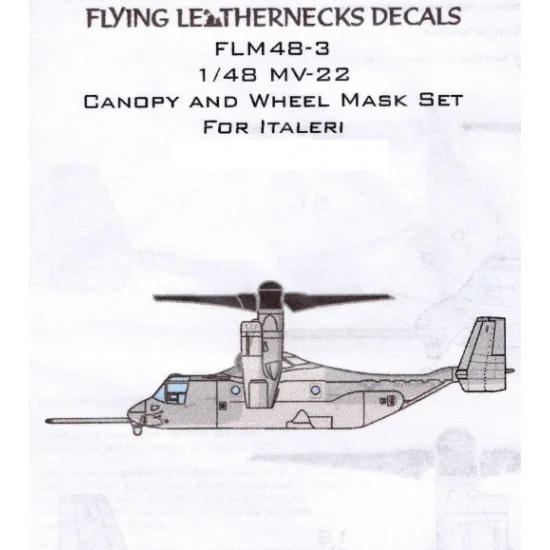 Flying Leathernecks FLM48-3 1/48 MV-22B Canopy Wheel Mask for Italeri kits