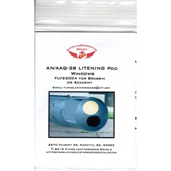 Flying Leathernecks FLV32004 1/32 AN/AAQ-28 LITENING Pod Windows for Brassin/Academy kits