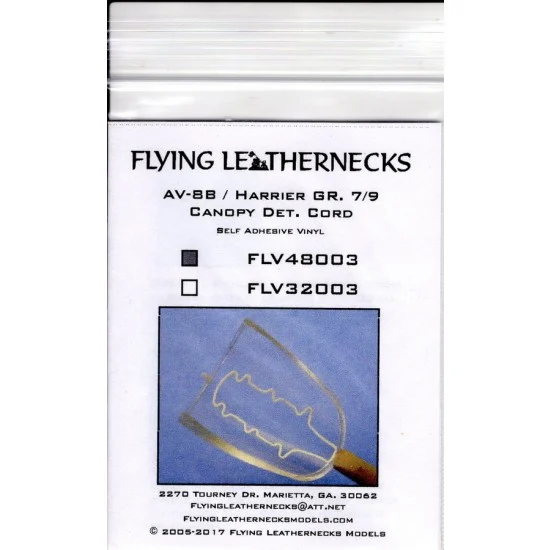 Flying Leathernecks FLV48003 1/48 AV-8B Canopy Det Cord for Hasegawa kits