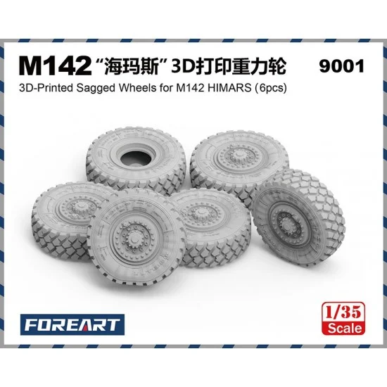 ForeArt 9001 1/35 M142 HIMARS Sagged Wheels (6pcs) - Military Vehicles & Tanks