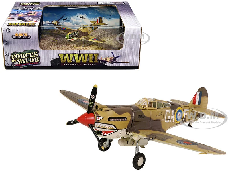 Curtiss P-40B Tomahawk MK IIB Aircraft Fighter "112 Squadron (Royal Air Force), AK402, GA-F, North Africa" (October 1941) "WW2 Aircrafts Series" 1/72 Diecast Model by Forces of Valor