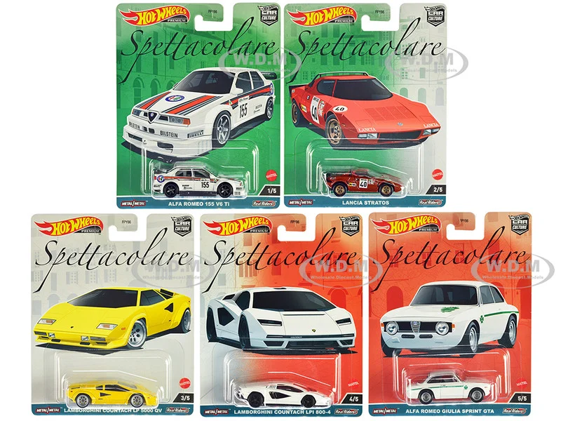 "Spettacolare" 5 piece Set "Car Culture" Series Diecast Model Cars by Hot Wheels - Other