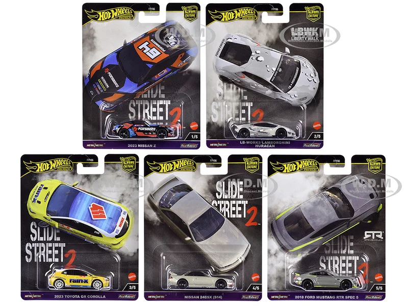 "Slide Street 2" 5 piece Set "Car Culture" 2024 Series H Diecast Model Cars by Hot Wheels - Other