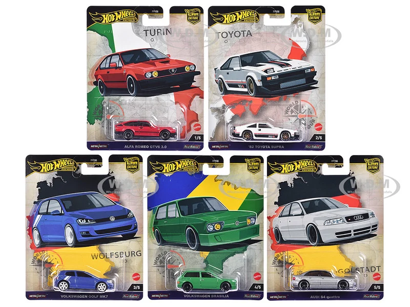 "World Tour" 5 piece Set "Car Culture" 2024 Series A Diecast Model Cars by Hot Wheels - Other