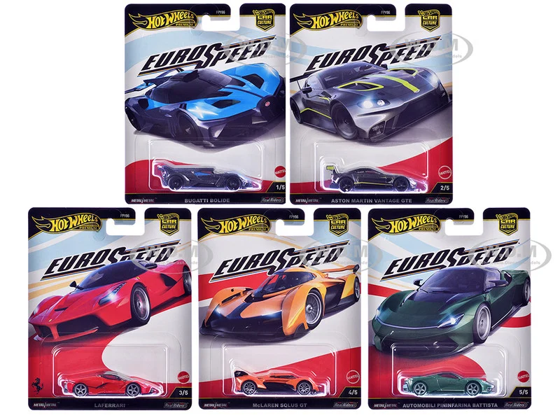 "Euro Speed" 5 piece Set "Car Culture" 2025 Series L Diecast Model Cars by Hot Wheels - Other