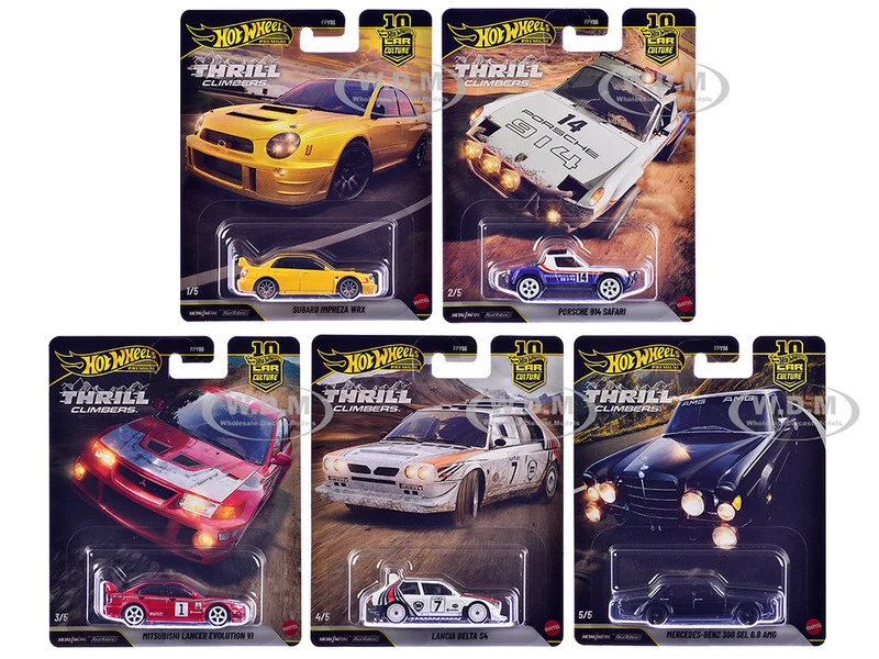 "Thrill Climbers" 5 piece Set "Car Culture 10th Anniversary" 2025 Series Q Diecast Model Cars by Hot Wheels - Other