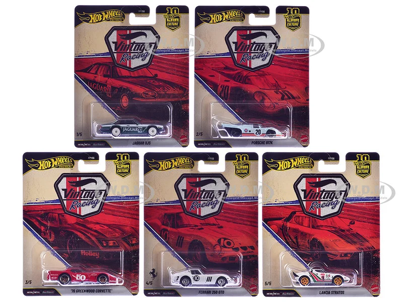 "Vintage Racing" 5 piece Set "Car Culture" 2026 Series T Diecast Model Cars by Hot Wheels - Other