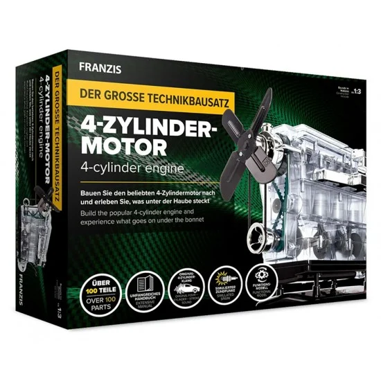 FRANZIS 67175 1/3 The Large Technology Kit - 4-cylinder Motor Working Engine Model