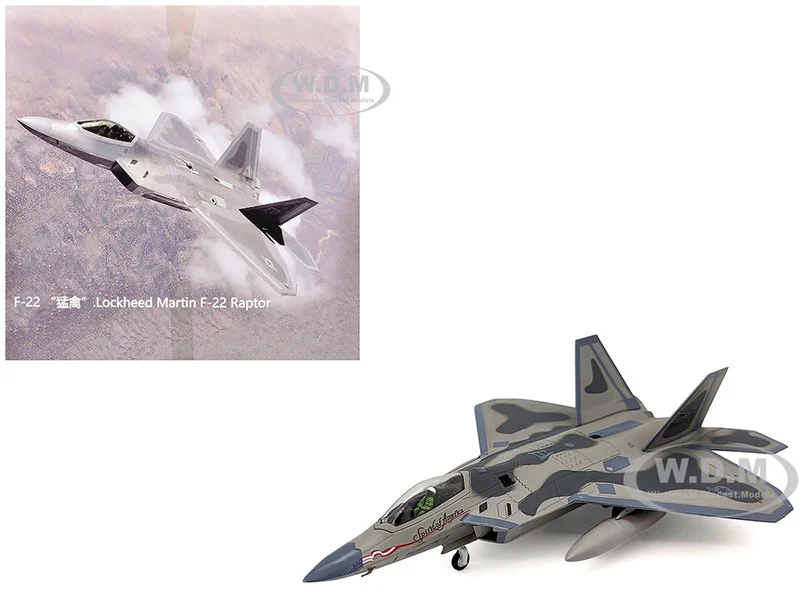 Lockheed Martin F-22A Raptor Aircraft "Spirit of America, 412th Test Wing, Edwards Air Force Base" (1997) United States Air Force 1/100 Diecast Model Airplane