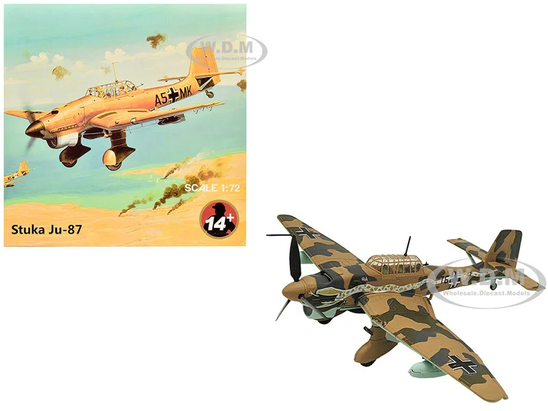 Junkers Ju 87R Trop Stuka Bomber Aircraft "Immelmann, 6./StG 2, Libya" (1941) German Luftwaffe 1/72 Diecast Model Airplane - Military Models