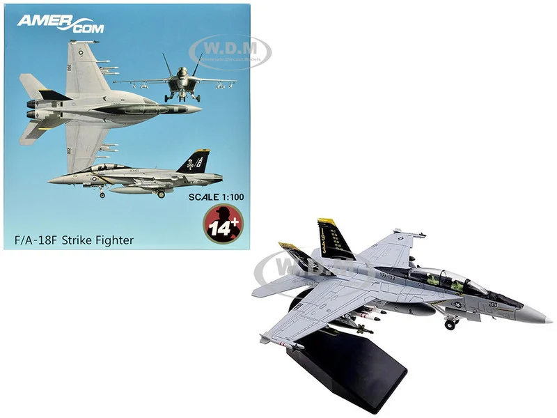 Boeing F/A-18F Super Hornet Fighter Aircraft "VFA-103 Jolly Rogers, 75th Anniversary" (2018) United States Navy 1/100 Diecast Model Airplane