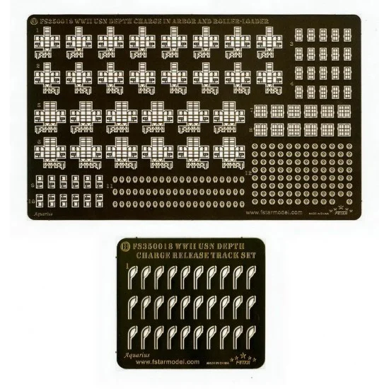 Five Star Models 350019 1/350 WWII USN Depth Charge in Arbor and Roller-loader