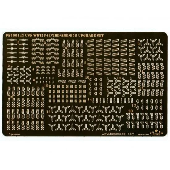 Five Star Models 700142 1/700 WWII US Navy F4F / TBD / SBD / B25 Upgrade Set - Model Ships & Boats