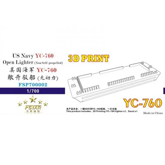 Five Star Models P700002 1/700 US Navy YC-760 Open Lighter (Non Self-propelled, 3D Printing) Model Kit