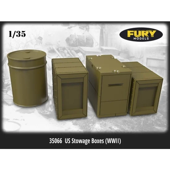 Fury 35066 1/35 WWII US Stowage Boxes (8pcs) - Scenics & Diorama