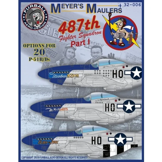 Furball 32-006 1/32 P-51 B/D Decal - Meyer's Maulers Part I