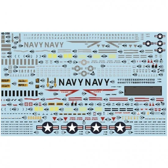 Furball 48-059 Decals for 1/48 F-14 Stencils & Data Gull Gray White Scheme, Tactical Paint Scheme