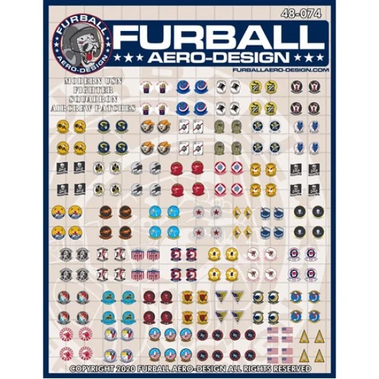 Furball 48-074 1/48 USN Fighter Squadron Aircrew Patches Decals