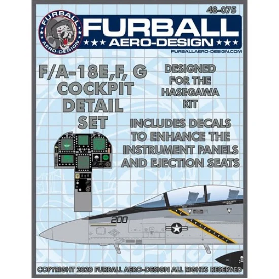 Furball 48-075 1/48 F/A-18E/F/G Cockpit Detail Set for Hasegawa kits