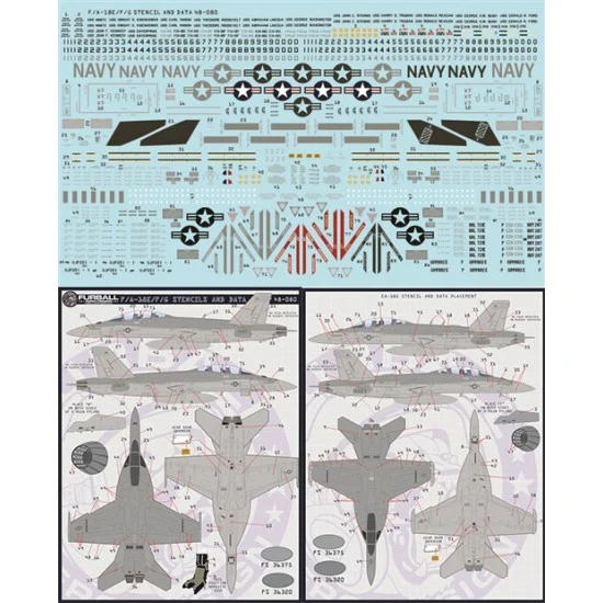 Furball 48-080 1/48 Boeing F/A-18E/F/G Super Hornet Stencil Set