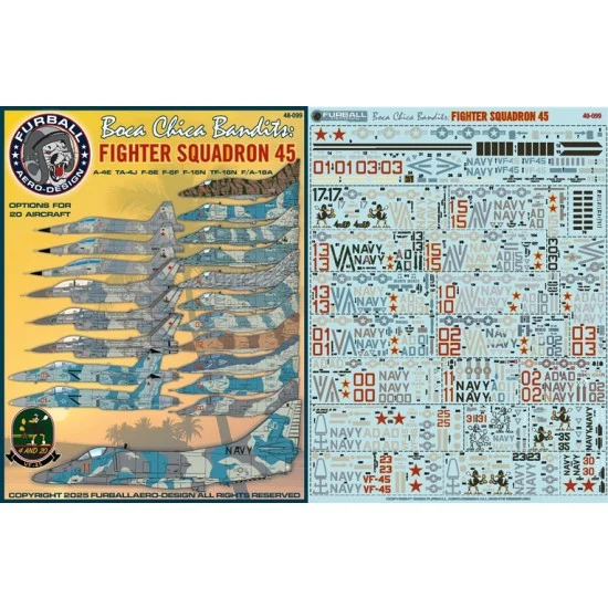 Furball 48-099 1/48 Boca Chica Bandits A-4E, TA-4J, F-16N, F-5E/F Decal