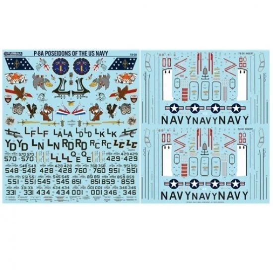 Furball 72-011 1/72 US Navy P-8 Poseidons Stencil & Data Decal for BPK Models