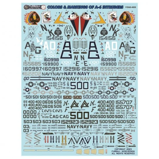 Furball FDS-4828 Decals for 1/48 Colours and Markings of A-6 Intruders PT1