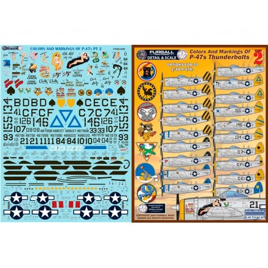 Furball FDS-4830 1/48 P-47s Colours and Markings Decal Part 2 - P-47N, Pacific Theater